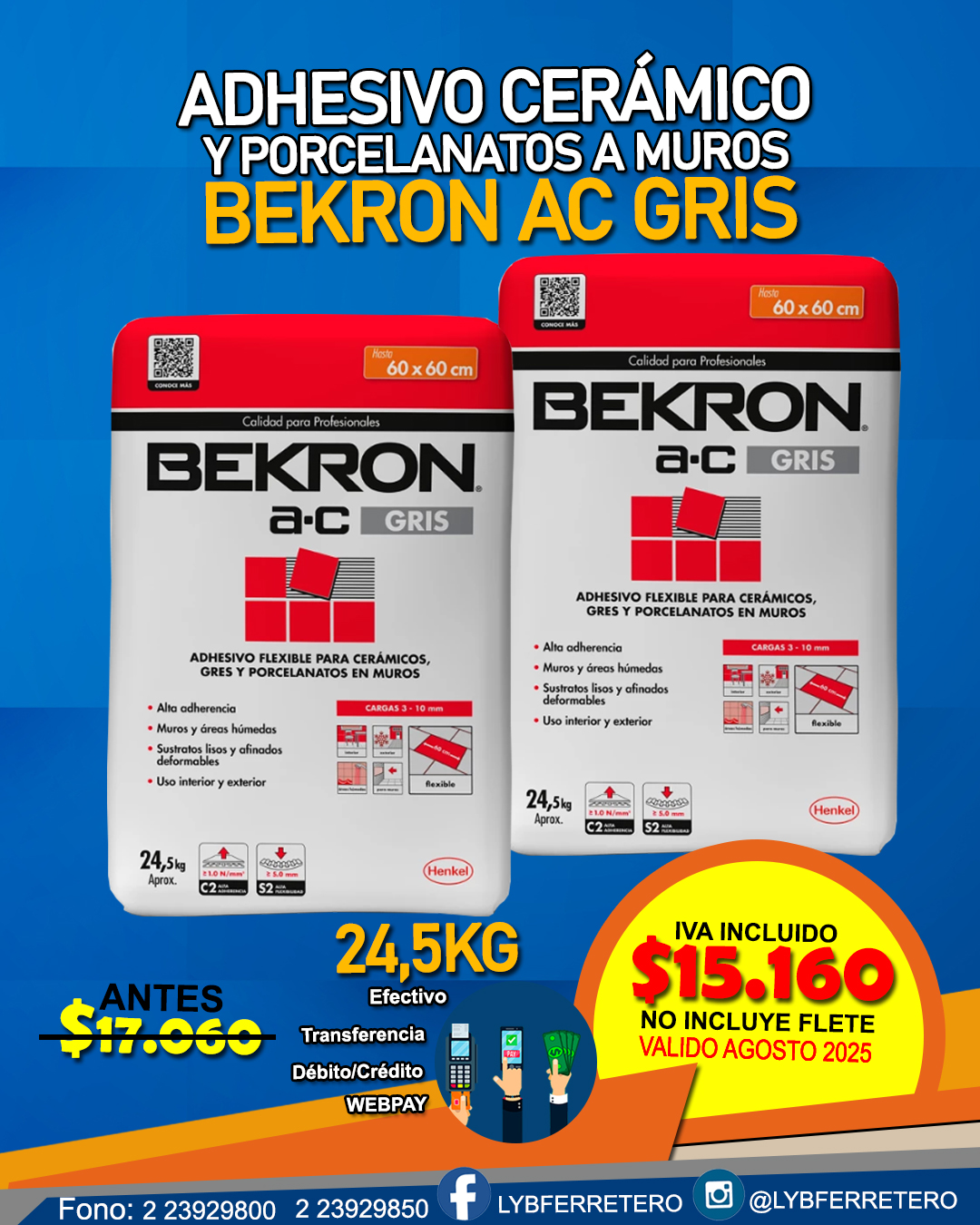 Bekron-ac polvo gris 24,5 KG 
