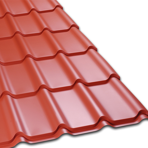 Teja continua curva Terracota 0,40mm 2,00 mt