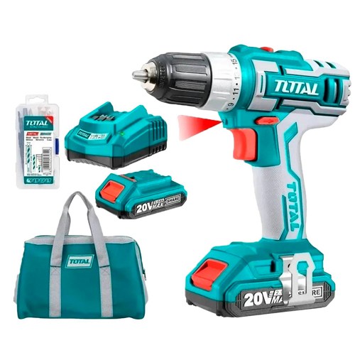 Taladro inalambrico + 2 baterias y cargador marca total 20V 10mm 