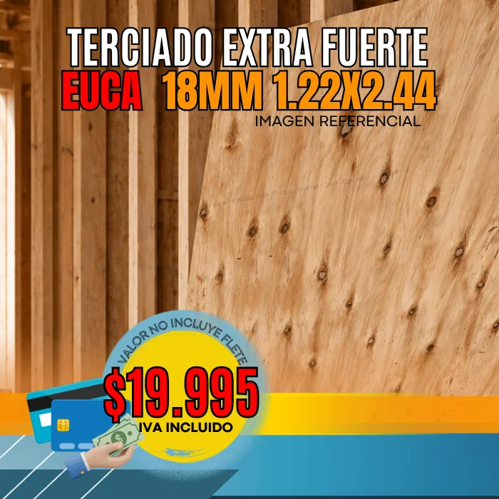 Terciado Extra Fuerte Eucaliptus 18mm 1.22x2.44