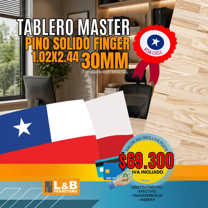 Terciado Master Pine Finger 30mm 1,002x2440