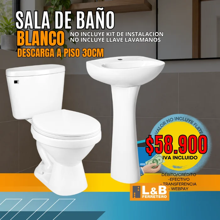 SALA DE BAÑO ECOLINE BLANCO 30CM