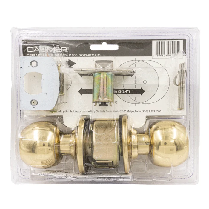 Cerradura  Dormitorio Bronce Brillante MOD.D-500