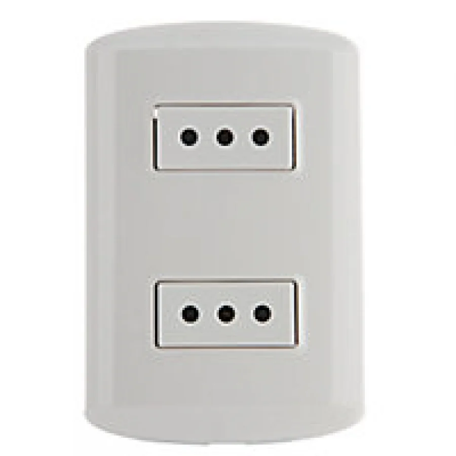 Enchufe Embutido Doble 10A Blanco Nevada