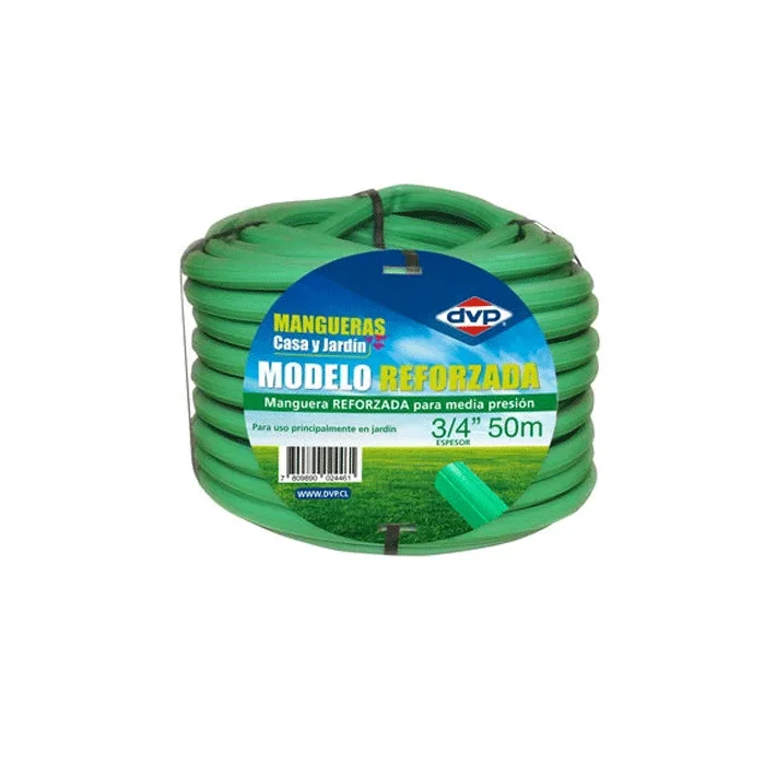 Manguera de Riego 3/4" Reforzada Verde Claro 50mts