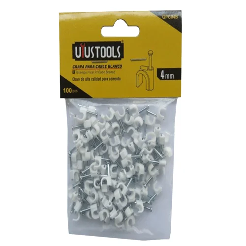 Grapa Para Cable Blanco 4mm 100pcs UYUSTOOLS
