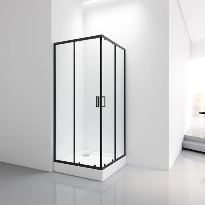 Cabina ducha Elegance Medium 80x80x200 cuadrada negra