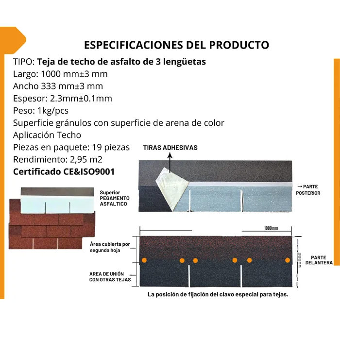 Teja Asfáltica Verde Paquete 2,95m2