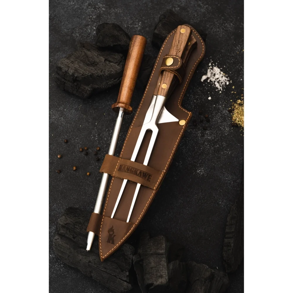 Trilogía en Cuero Pincho PR +Cuchillo CATEMU+Astil