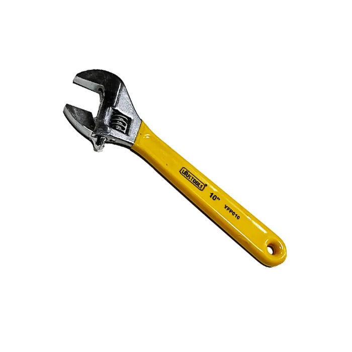LLAVE FRANCESA MANGO PLASTICO 10" AMARILLO